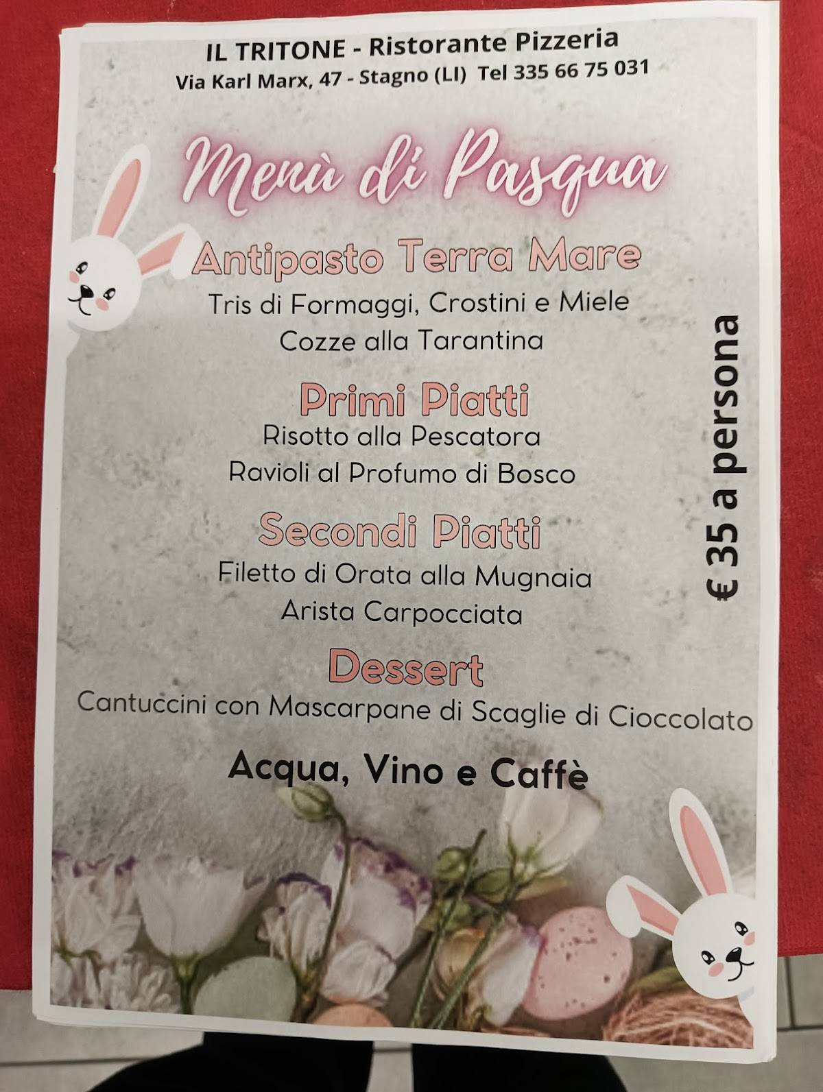 Menu di Il Tritone di Esposito Antonella - Ristorante 