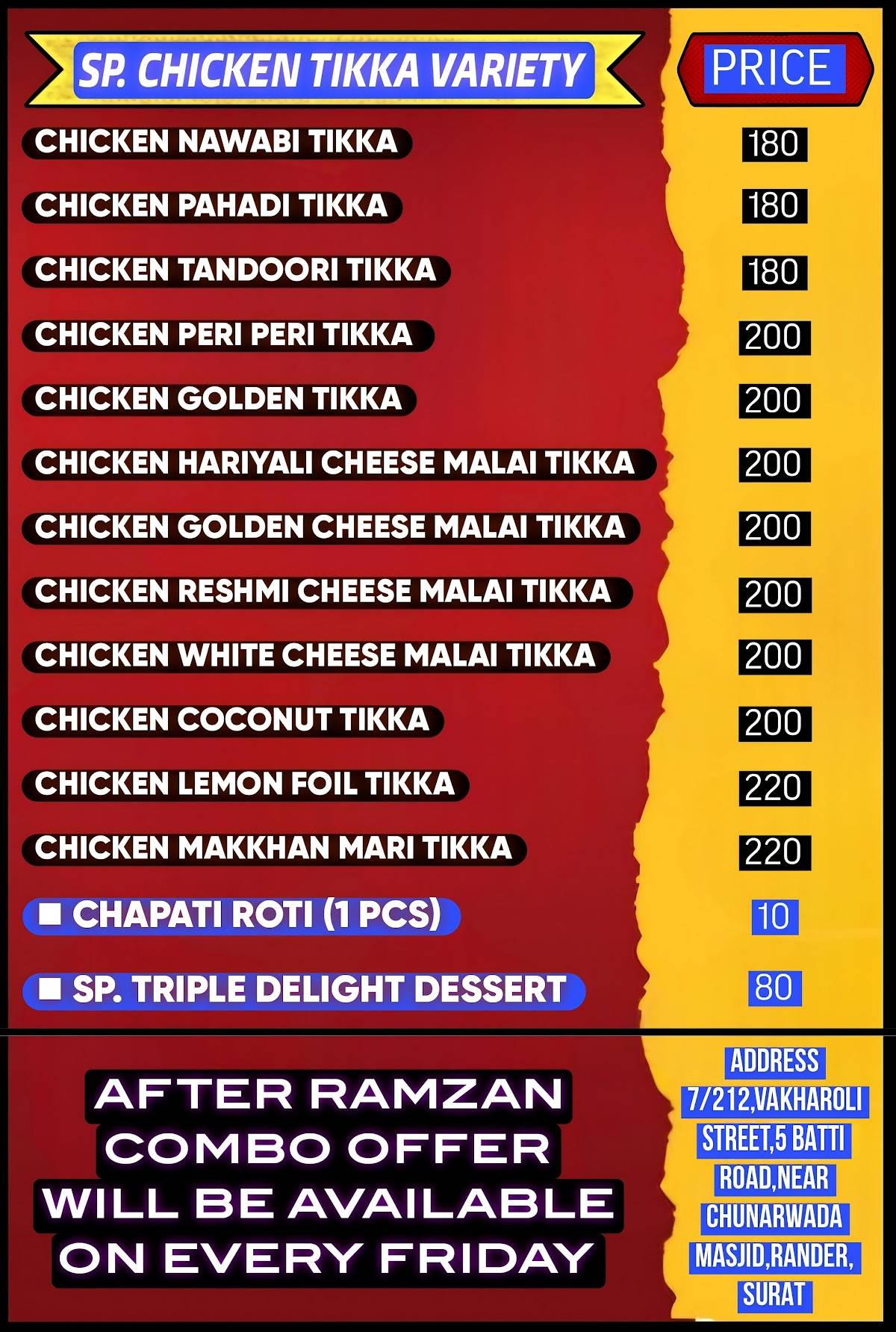 Ilyas Mama Chicken & Paratha Center menu