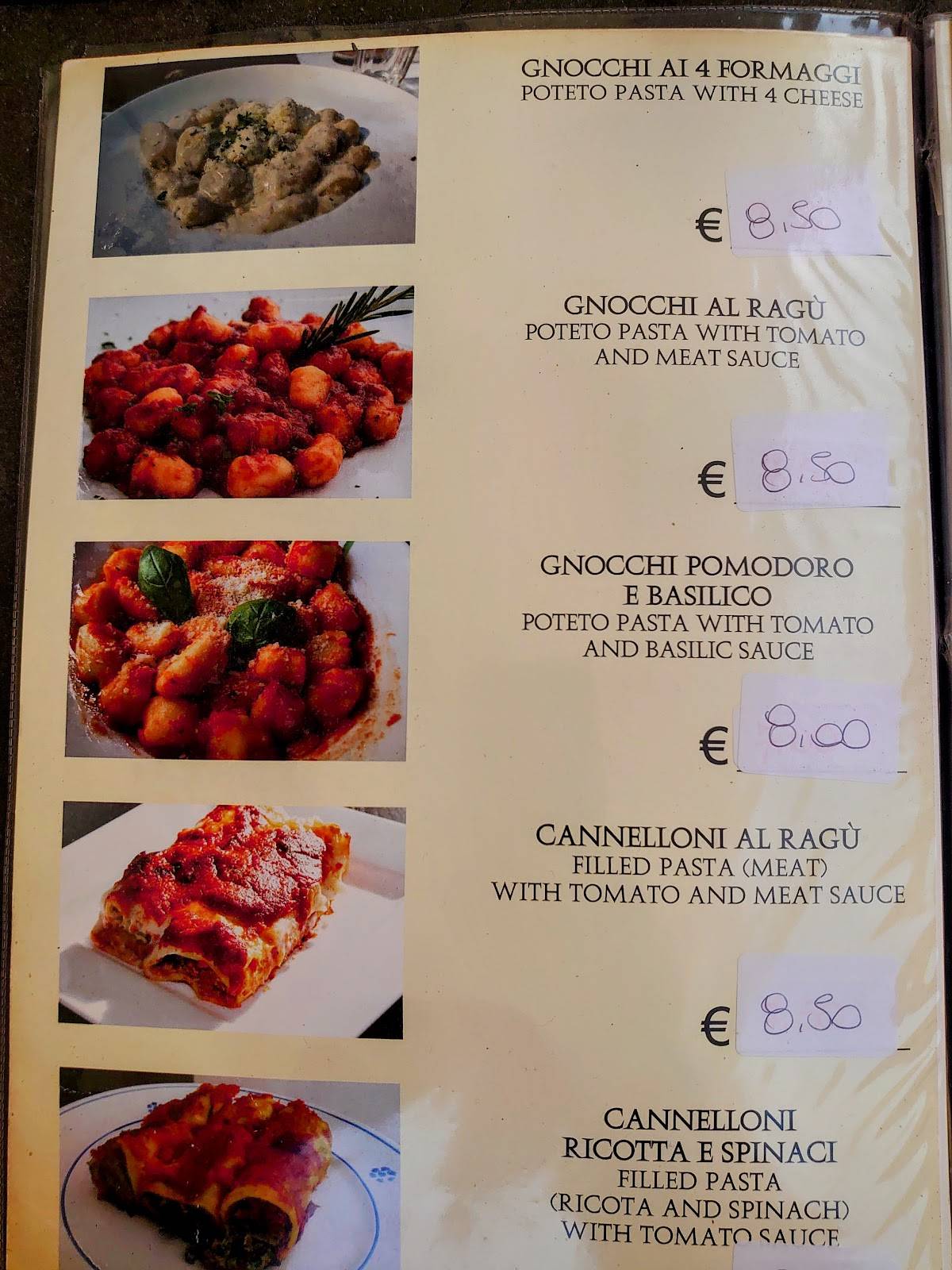 Menu di Imperium bar 