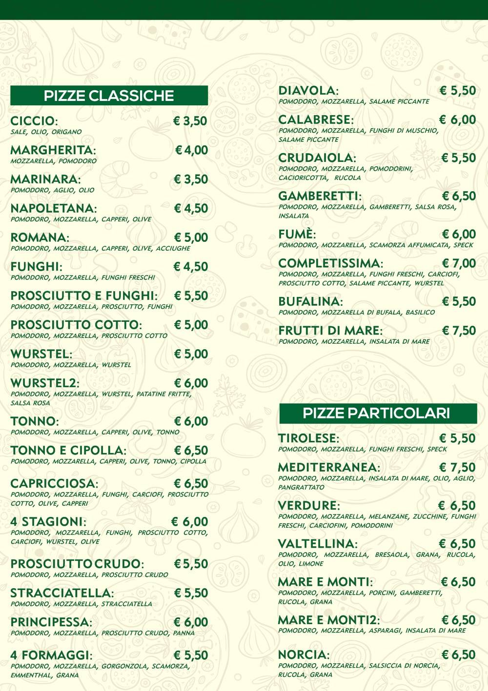 Menu di In Pineta - Rutigliano 