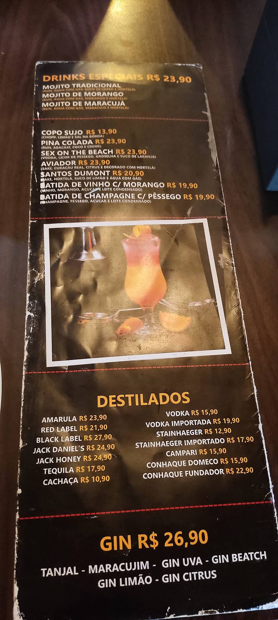 Boteco Santos Dumont cardápio