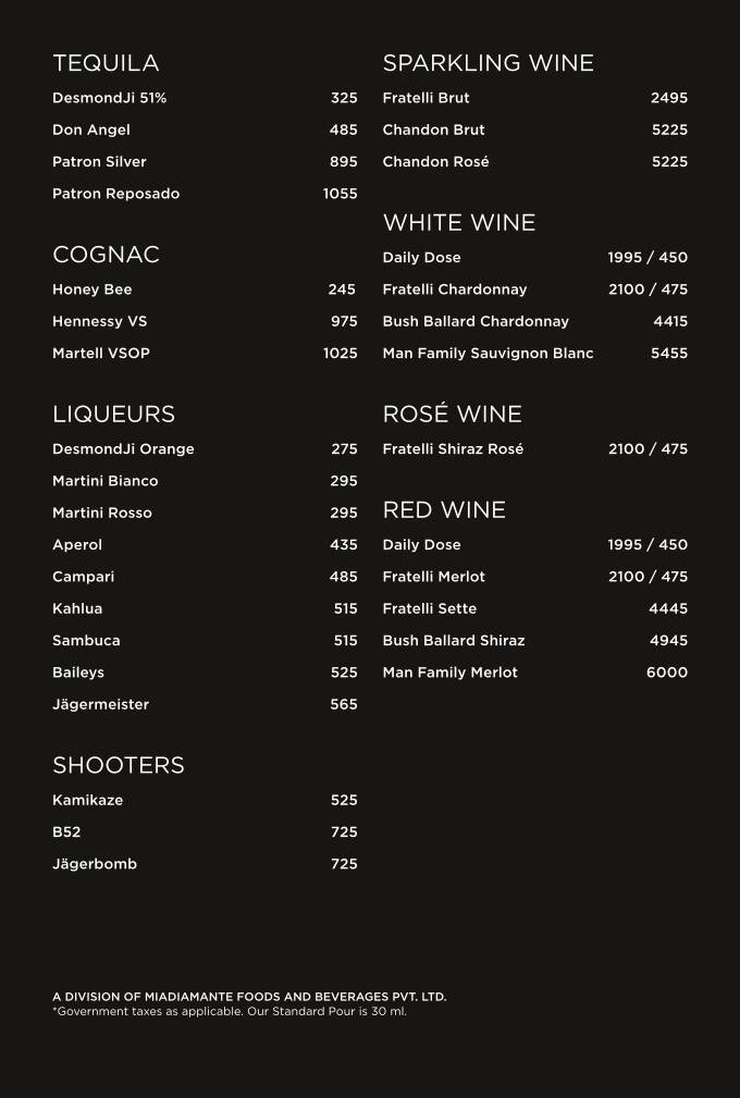 Independence Brewing Company - Kalyani Nagar menu