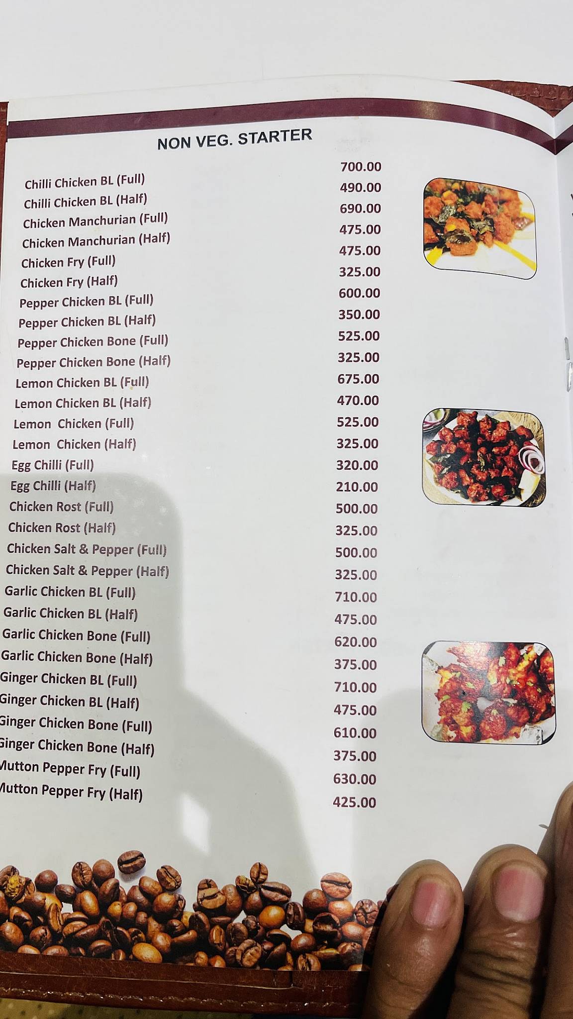 Indian Coffee House & Restaurant menu