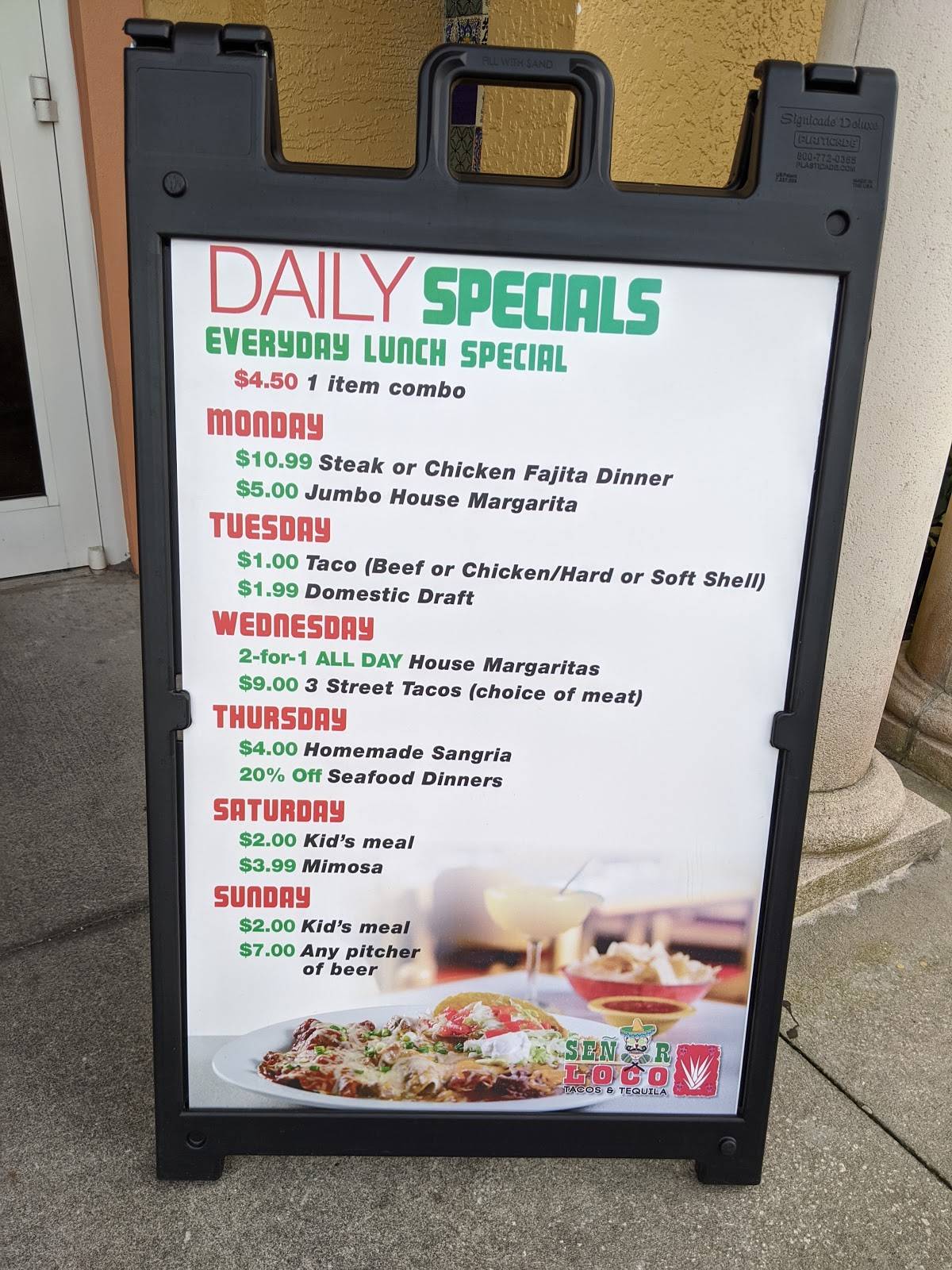 Menu at Cazadores Mexican Restaurant of Indian Harbour Beach, Indian