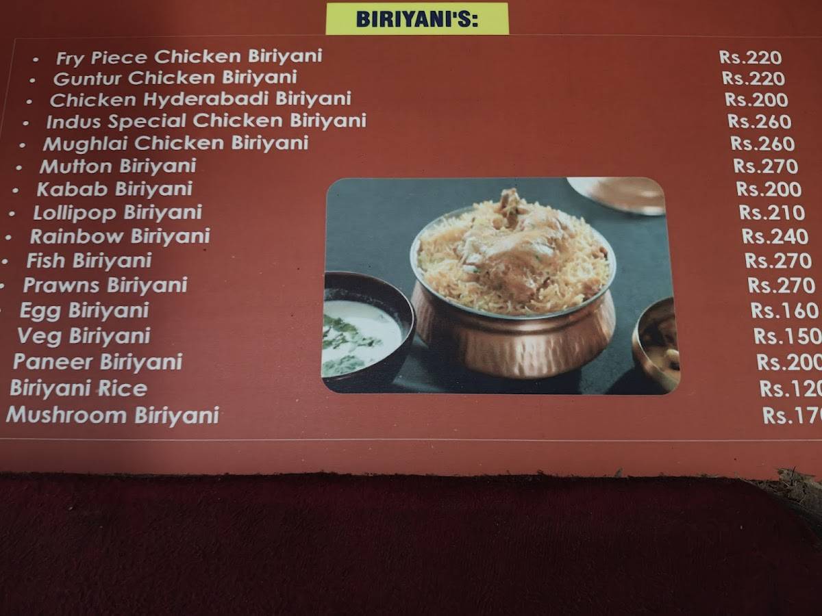 Indus Restaurant Best restaurant in btm layout menu