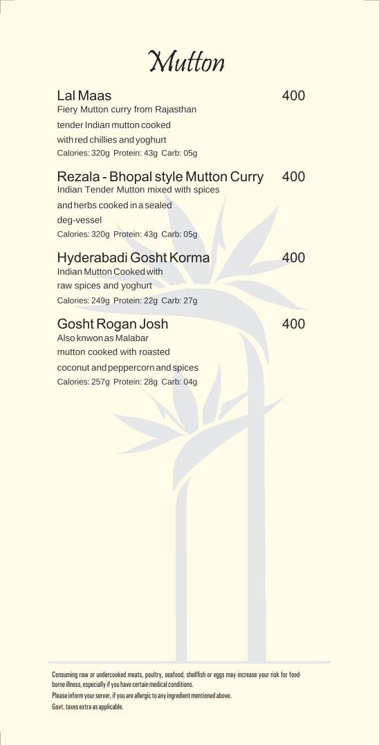 Infinit Roof Top Resto Bar menu