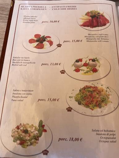 Menu di Infinity konoba / restoran 