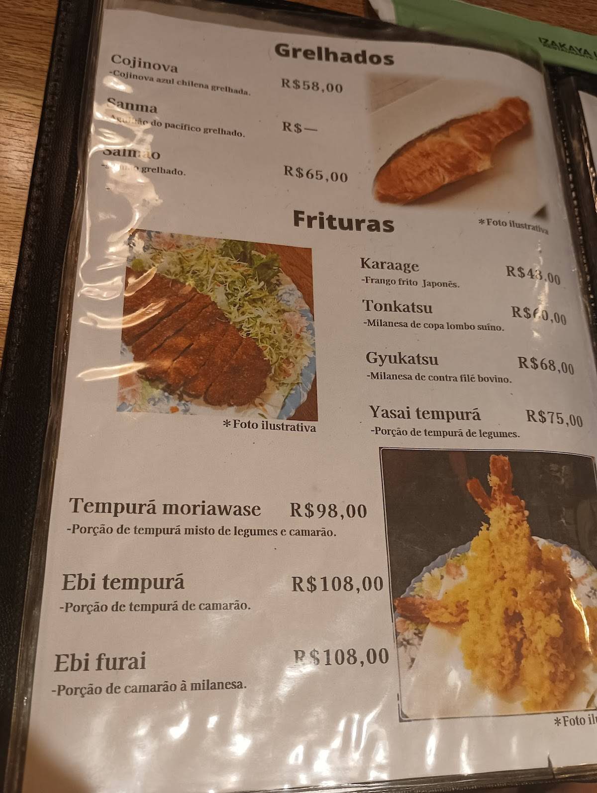 Restaurante Izakaya Issa cardápio