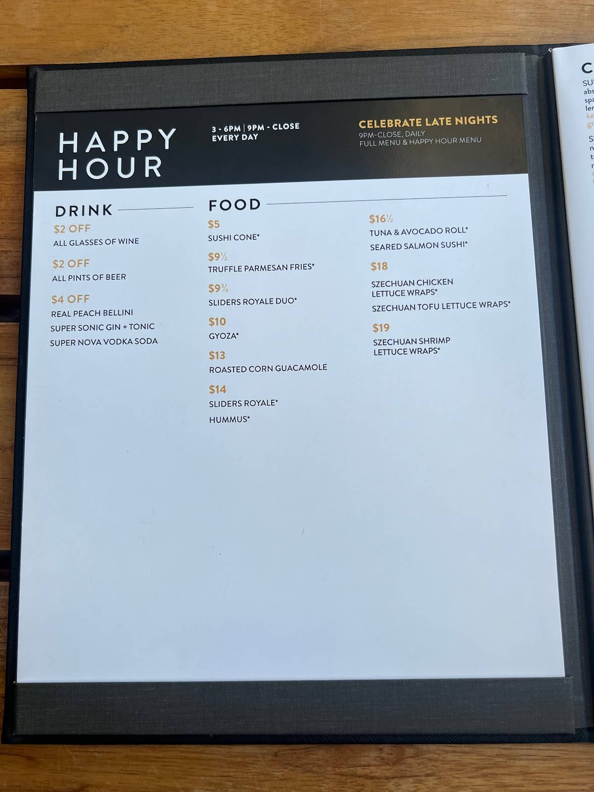 Menu at JOEY Manhattan Beach steakhouse, Manhattan Beach