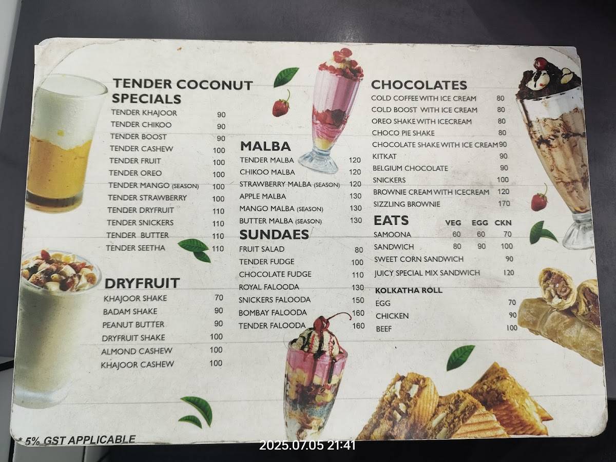 Bangalore JUICY & foods menu