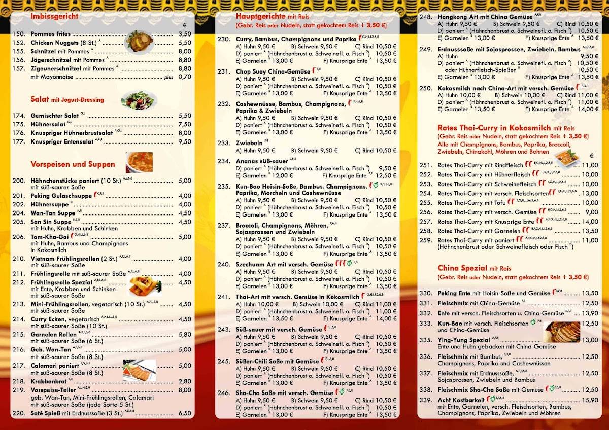 Speisekarte von Jade Imbiss China Thai fast Food, Kürten