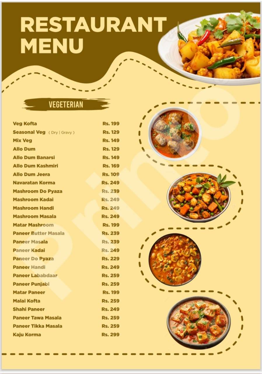 JAISWAL HOTEL & RESTAURANT menu