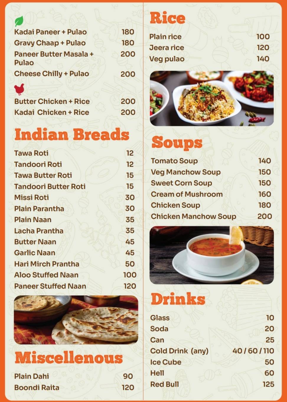 Oven Xpress menu