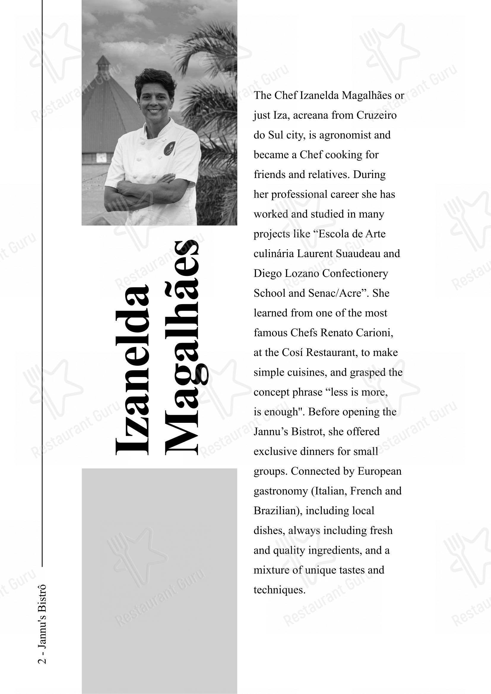 Jannu's Bistrô - Menu bar