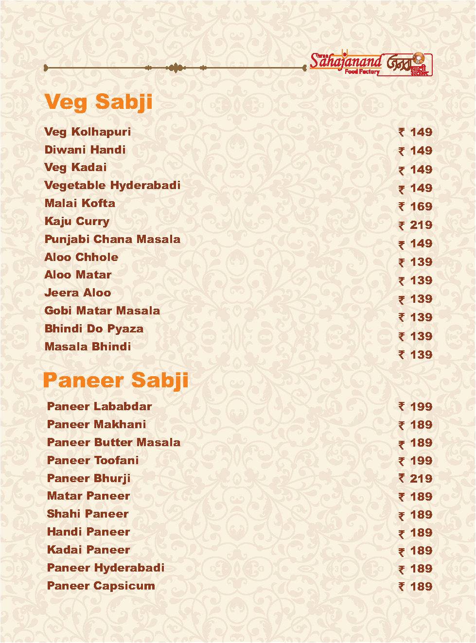 Janta Thali Restaurant menu