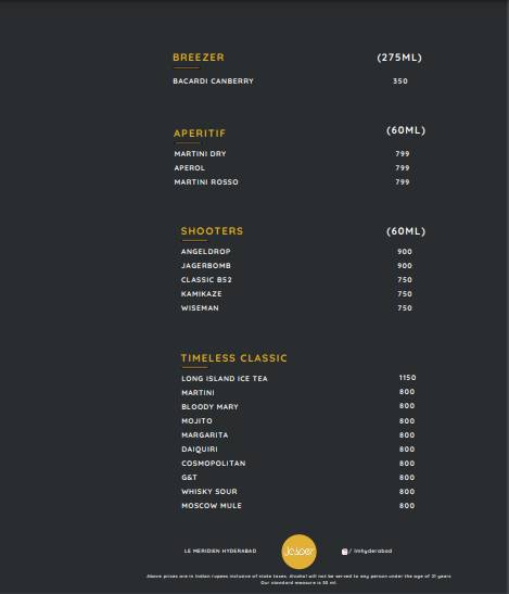 Jasper - Grill and Bar menu