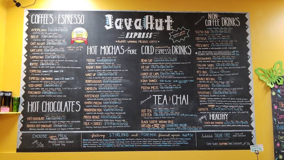 Menu at Java Hut Express, Crescent City, 900 E Washington Blvd