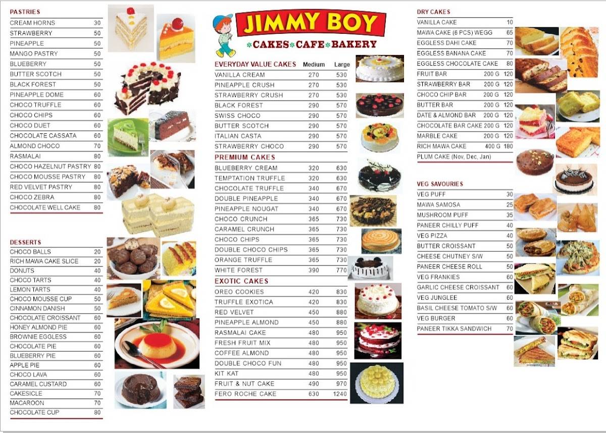 Jimmy Boy Mahim menu
