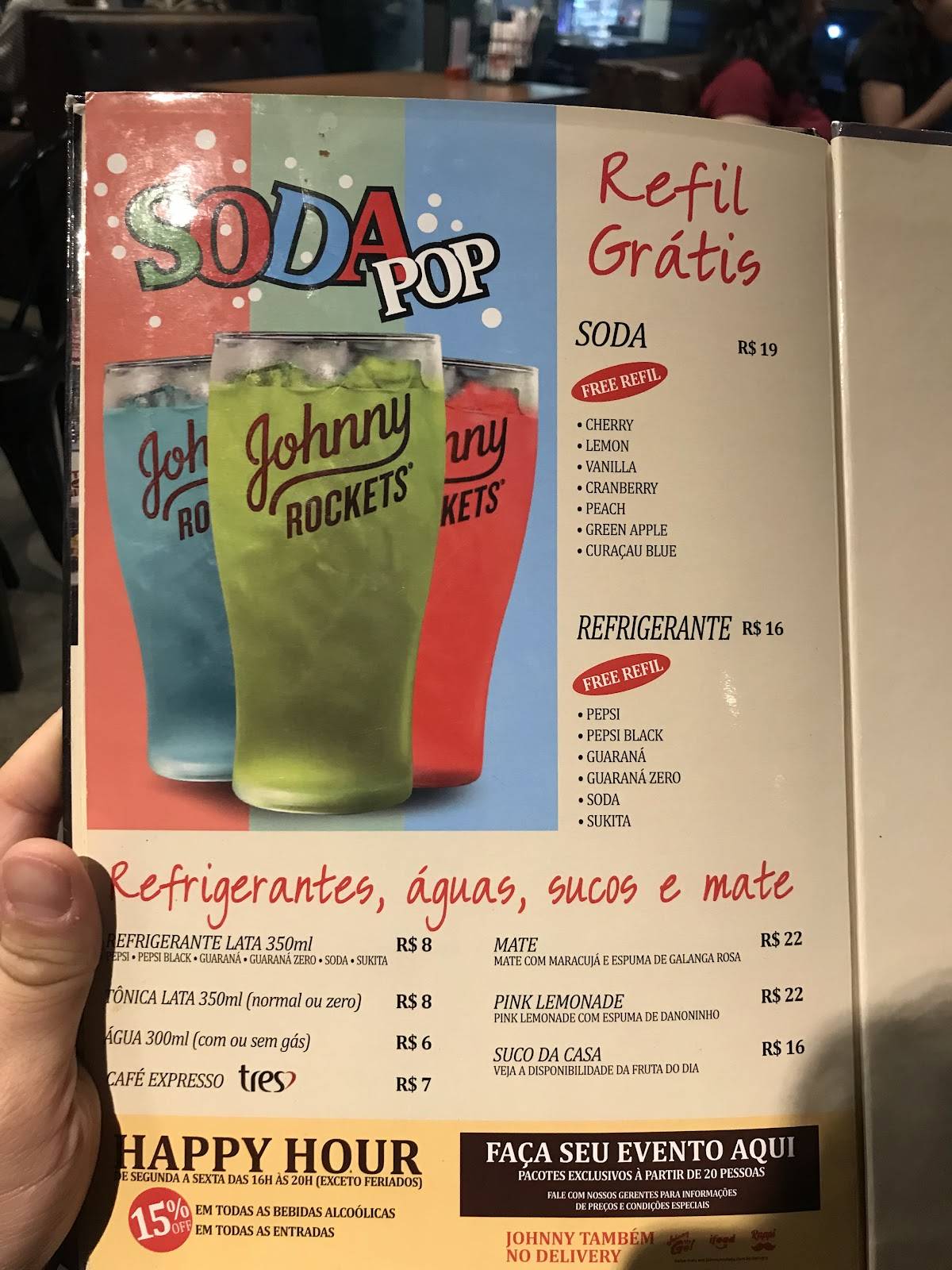 Johnny Rockets Lab @ Vila Madalena cardápio