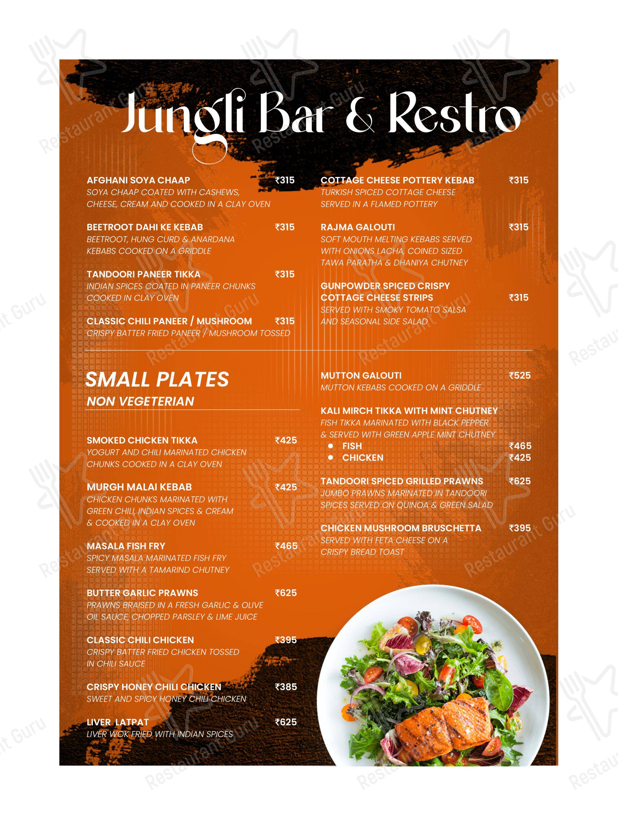 Jungli Restaurant in Ranchi - Menu bar