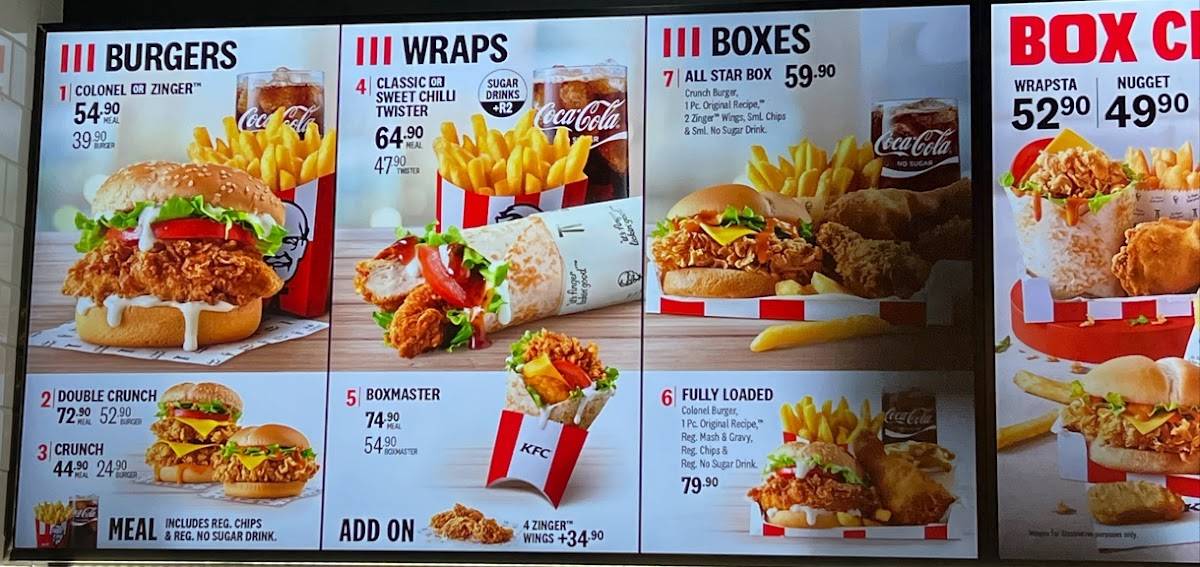 Three Rivers Menu Menu au KFC Three Rivers restaurant, Vereeniging, Cnr General Hertzog Rd