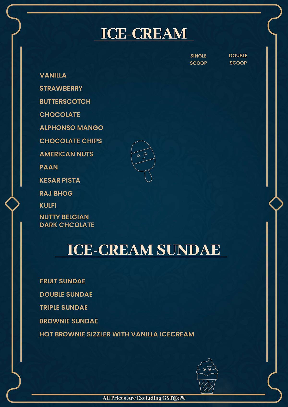 KK Snacks menu