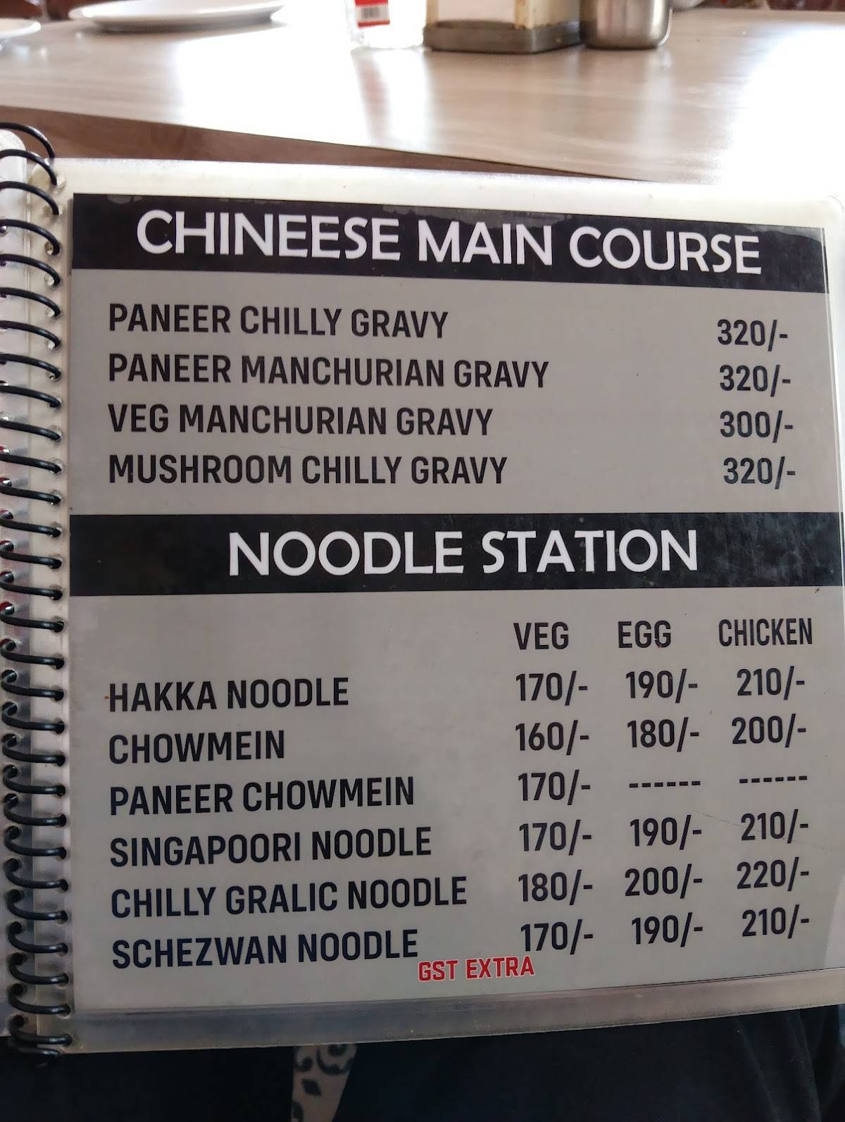 Kalika haveli Restaurant menu