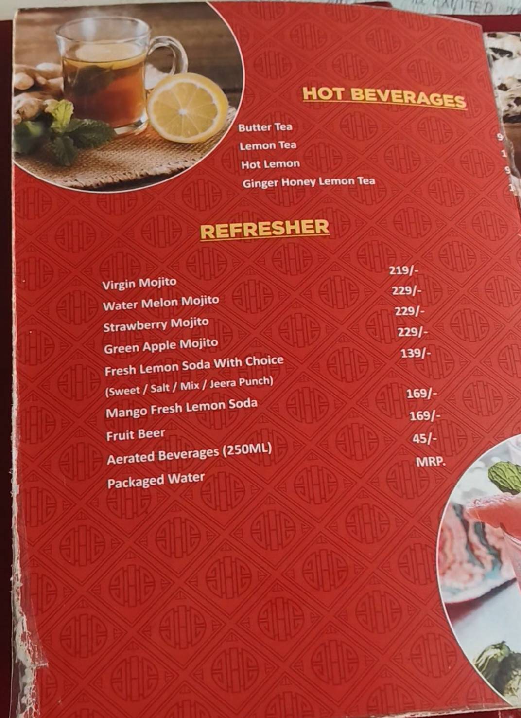 Kalsang Restaurant Mussoorie menu