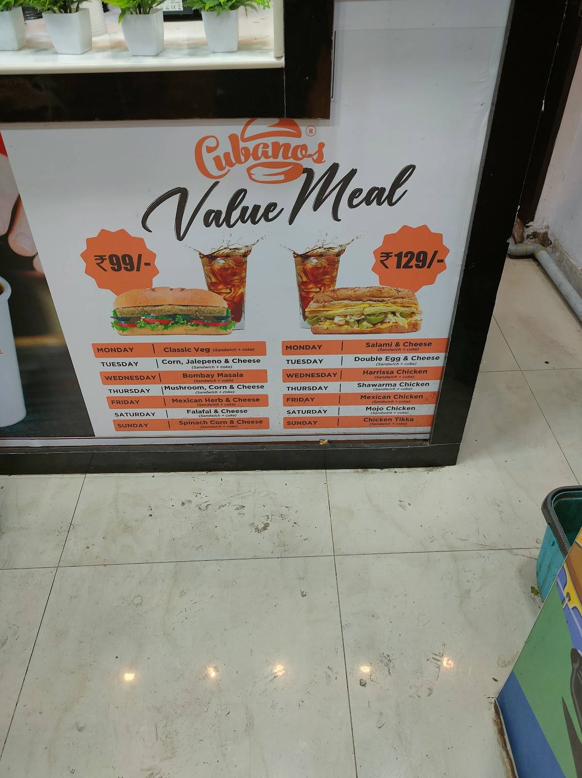Cubanos menu