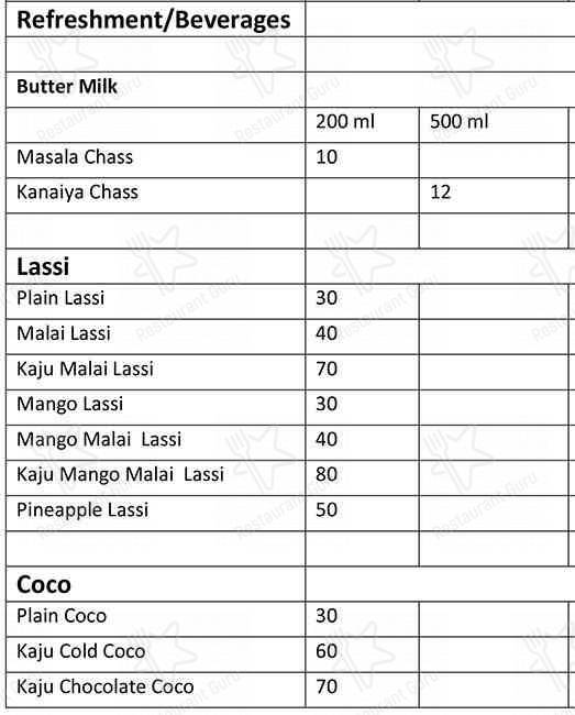 Kanaiya Dairy Farm & Sweets menu