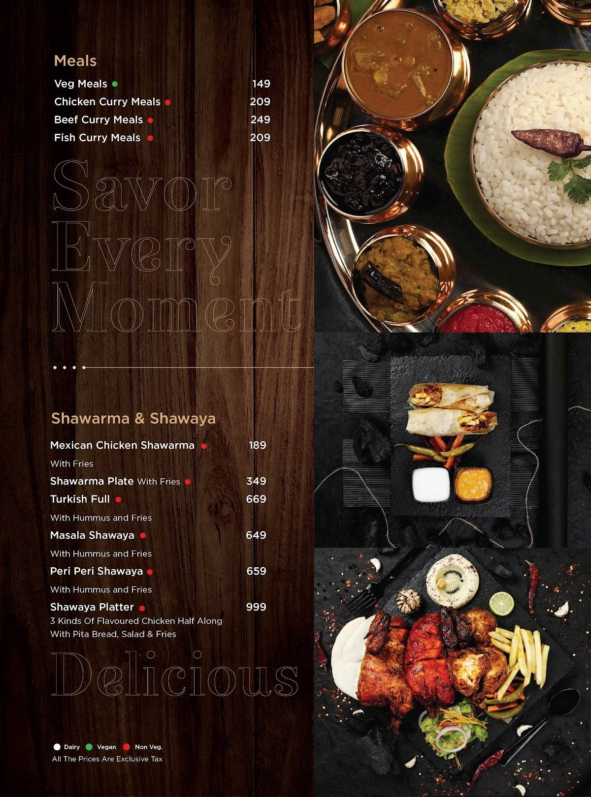 Kanary Restaurant menu