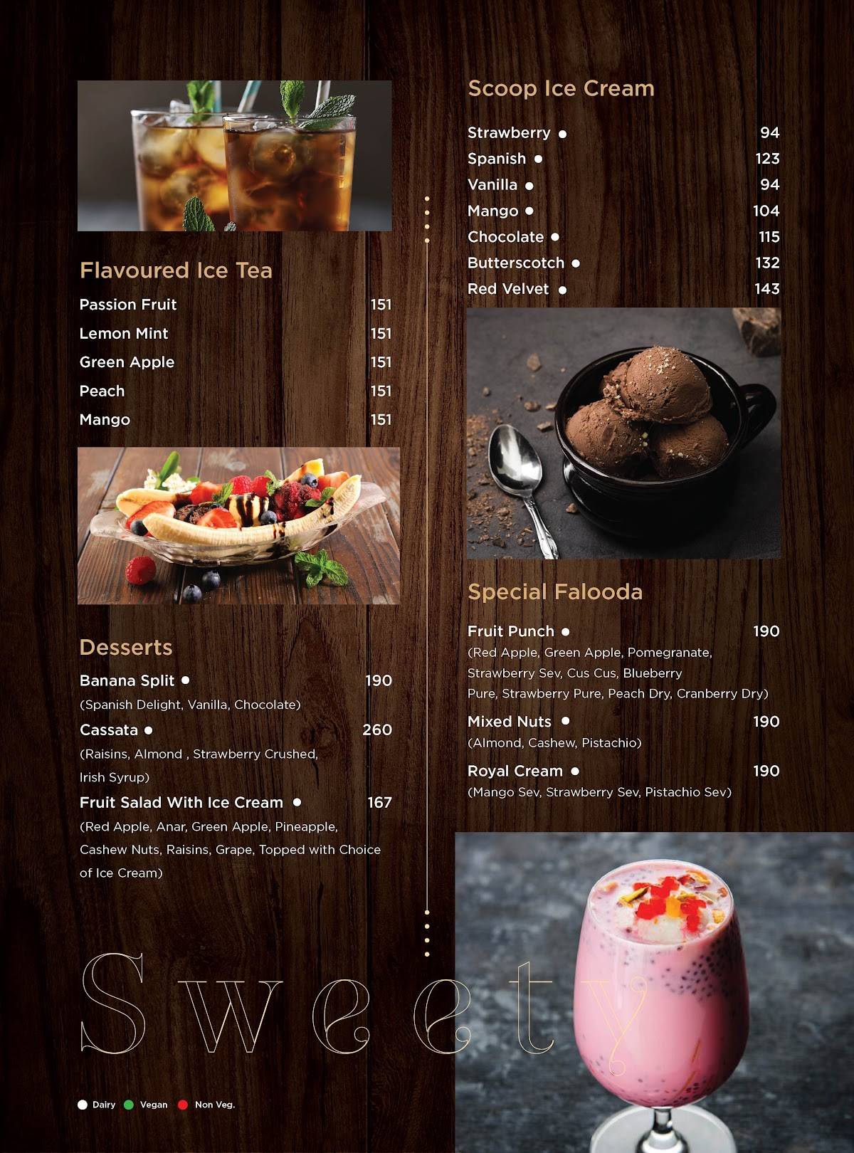 Kanary Restaurant menu