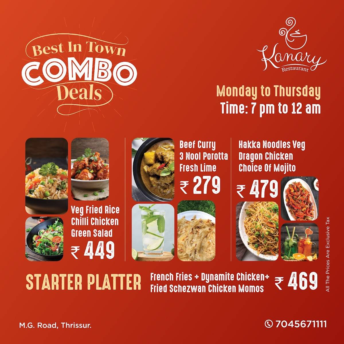 Kanary Restaurant menu