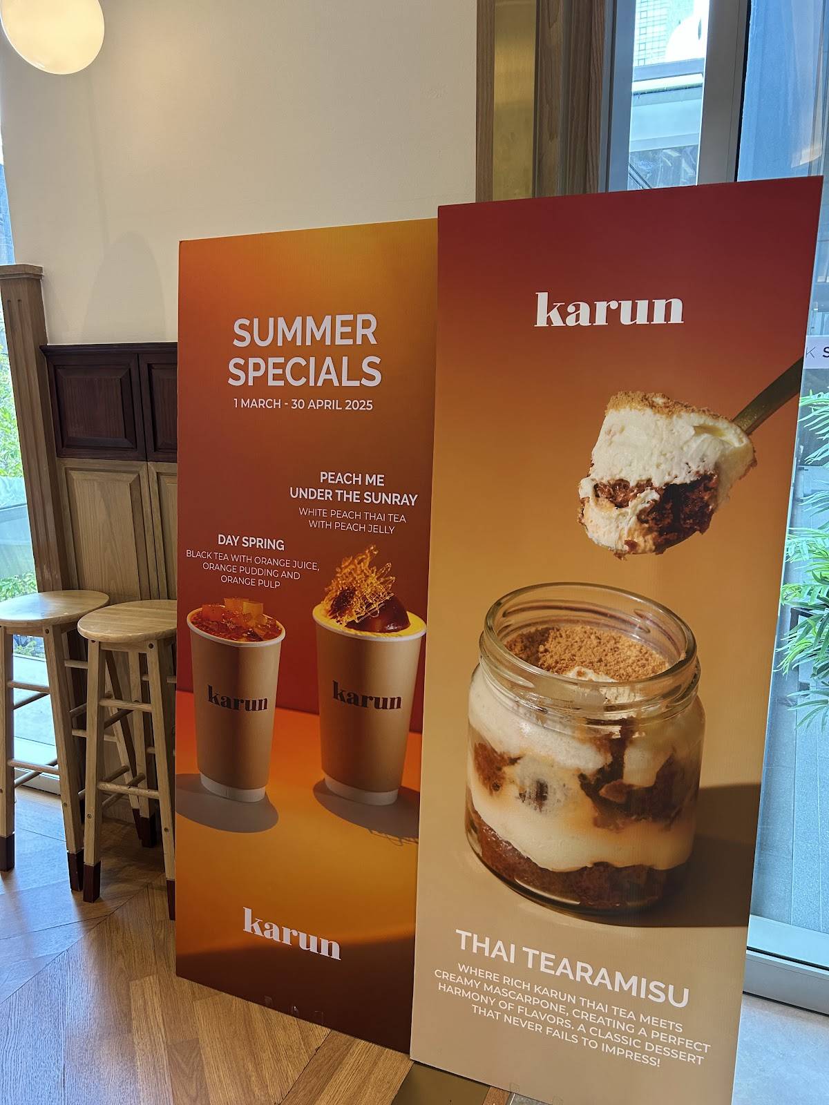Menu at Karun Thai Tea Park Silom cafe, Bangkok