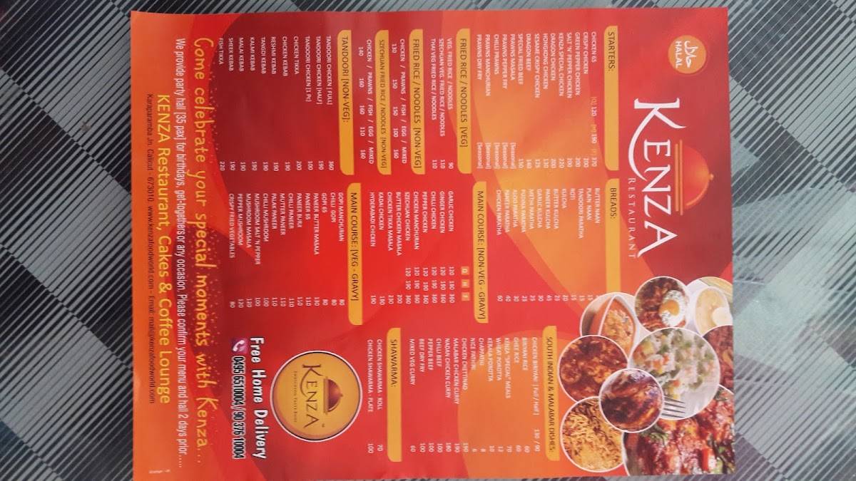 Kenza Restaurant & Cakes menu