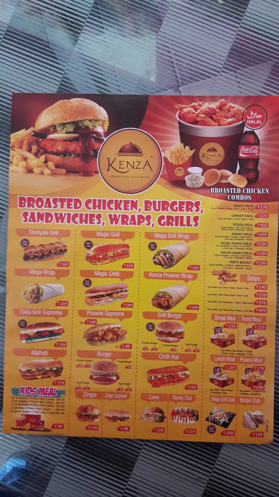 Kenza Restaurant & Cakes menu