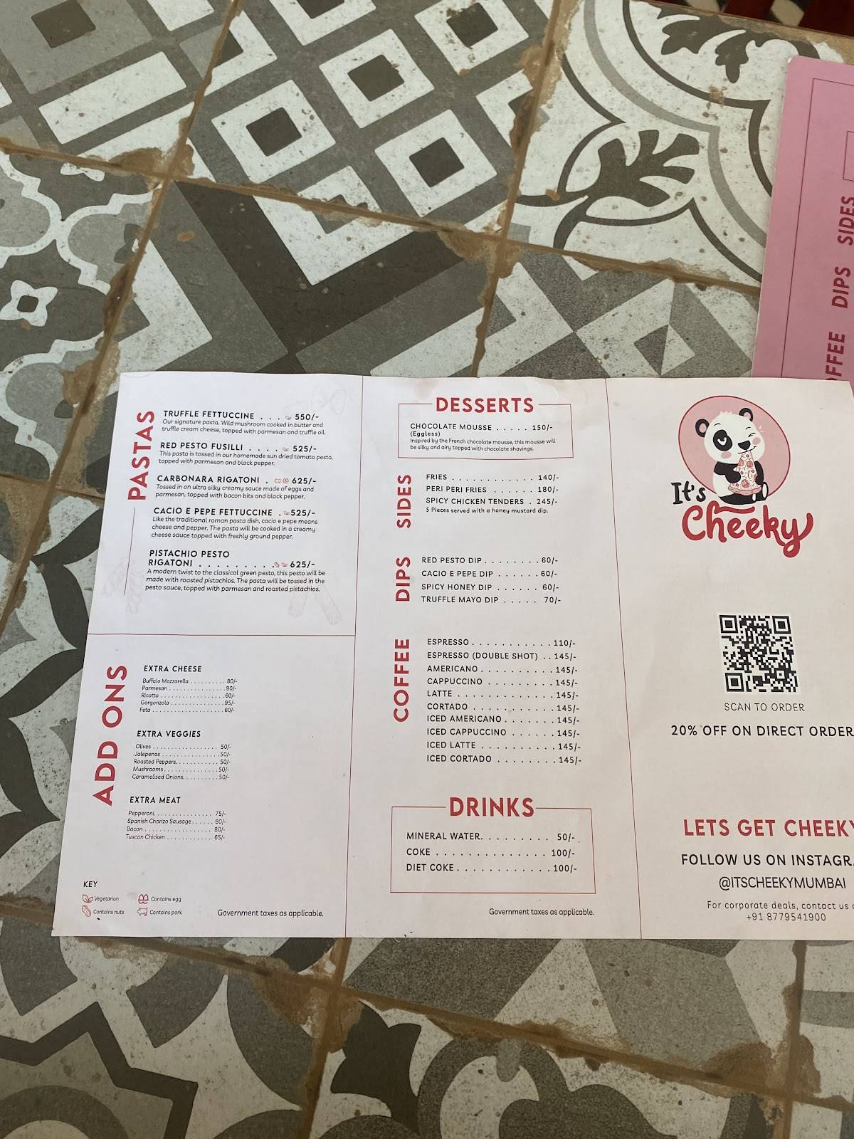 Keste Pizzeria menu