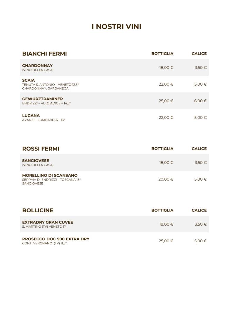 Menu di Kiafè Enjoy Your Break 