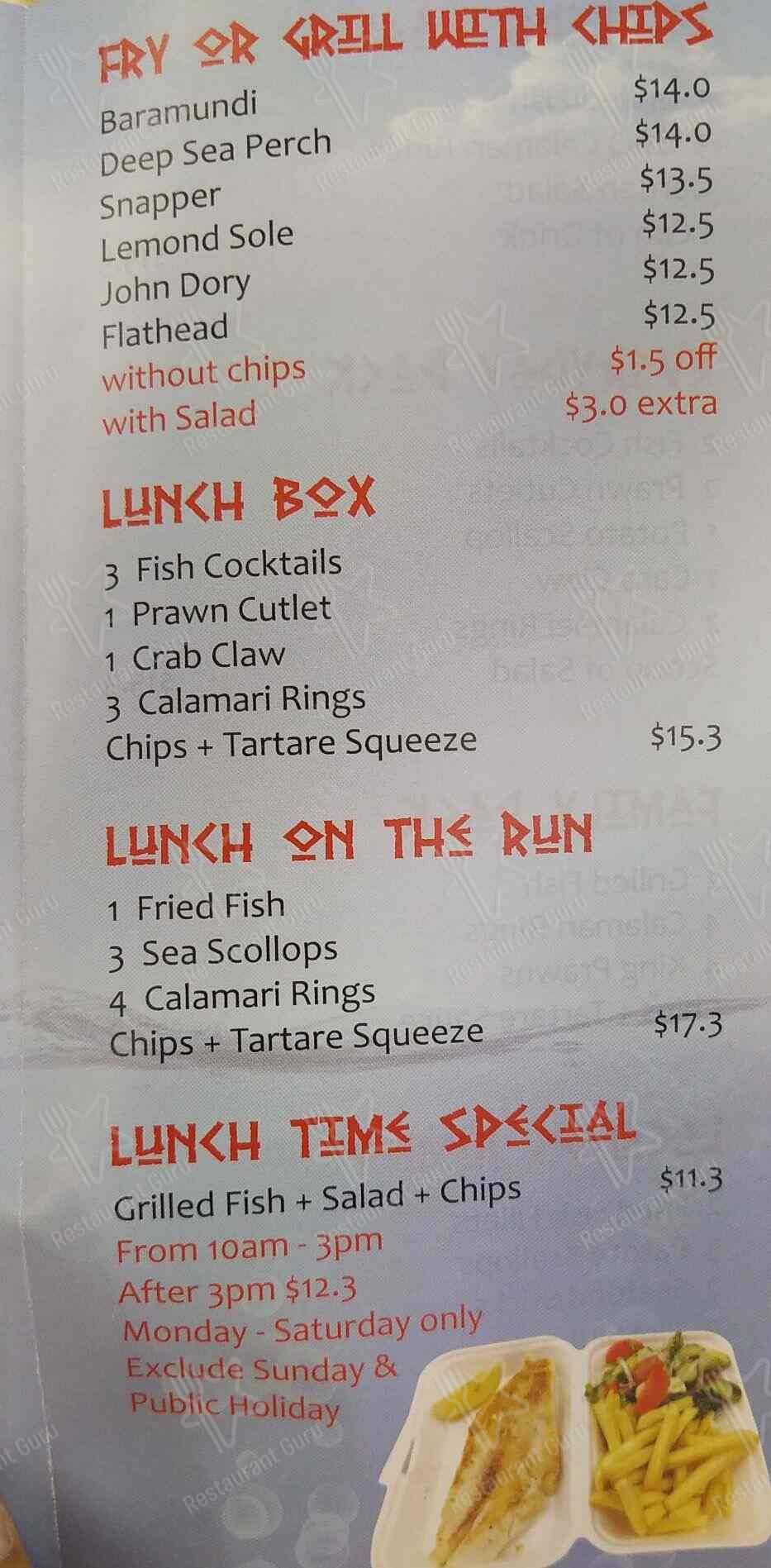 Menu at Kingsgrove Seafood restaurant, Kingsgrove