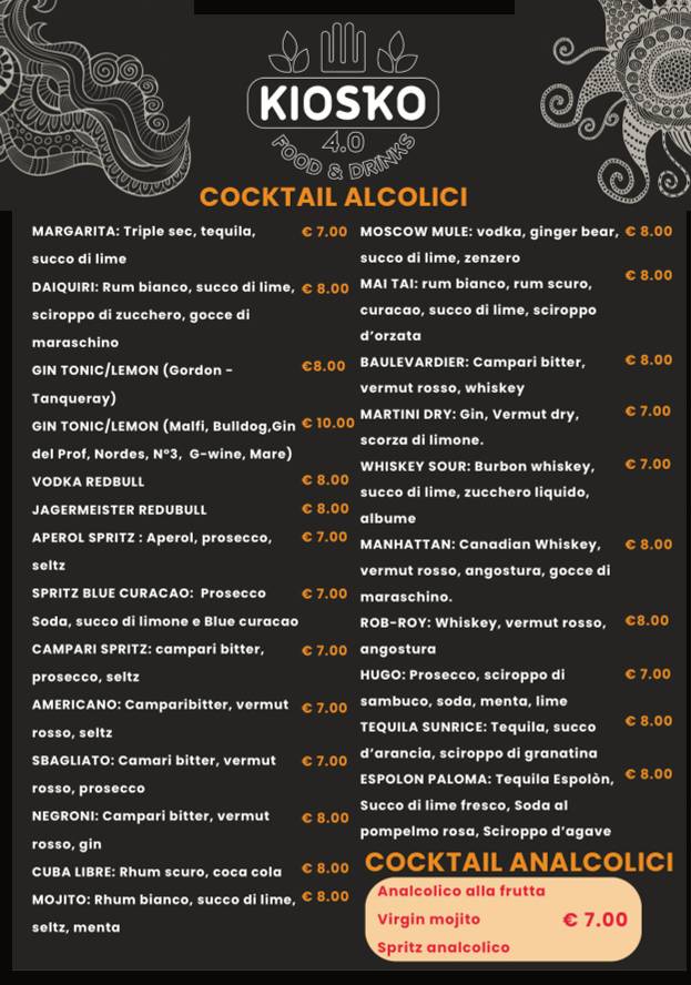Menu di Kiosko 4.0 