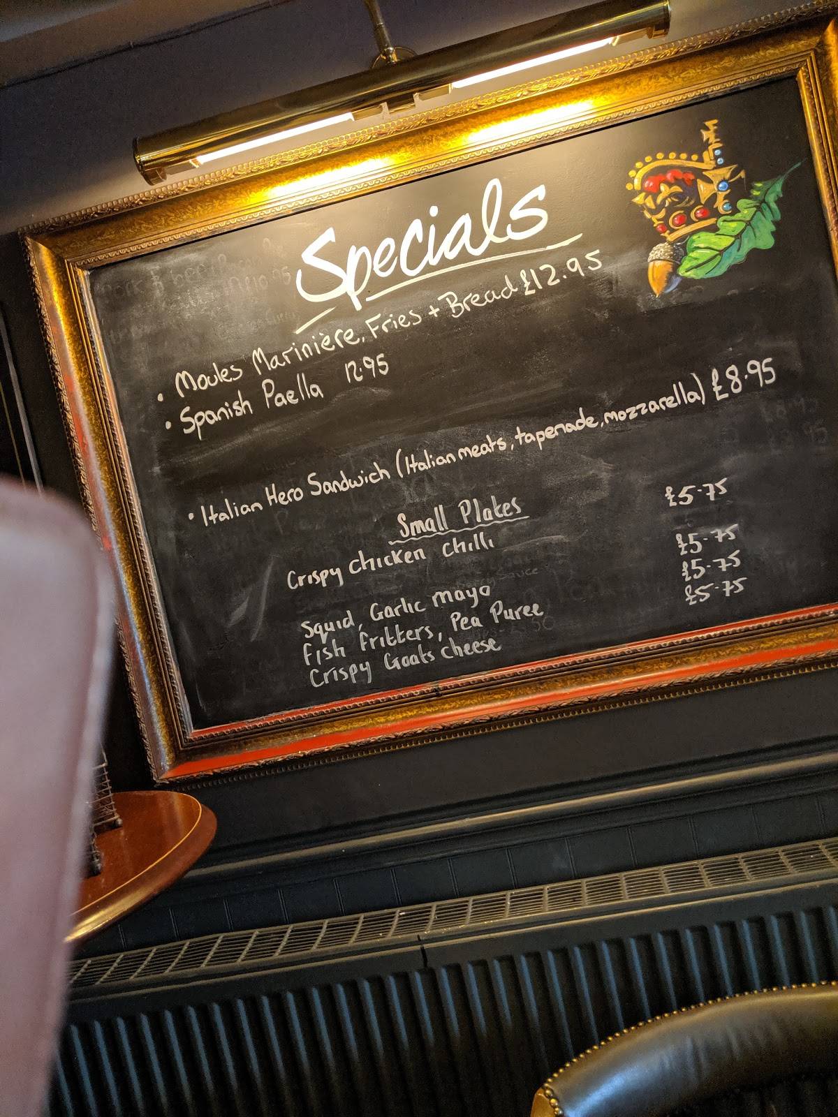 Menu At The Royal Oak Pub Bar Kirby Muxloe 35 Main St