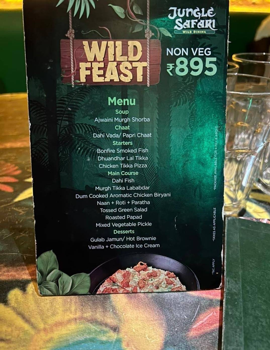 Jungle Safari menu