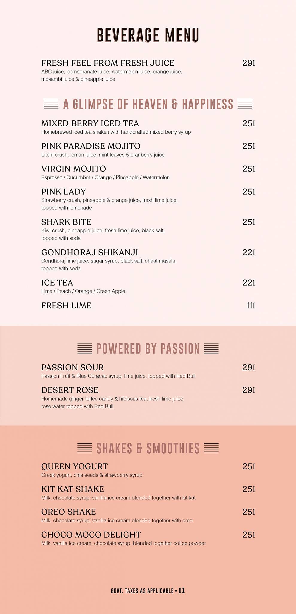 Mirosh (All Day Cafe) menu