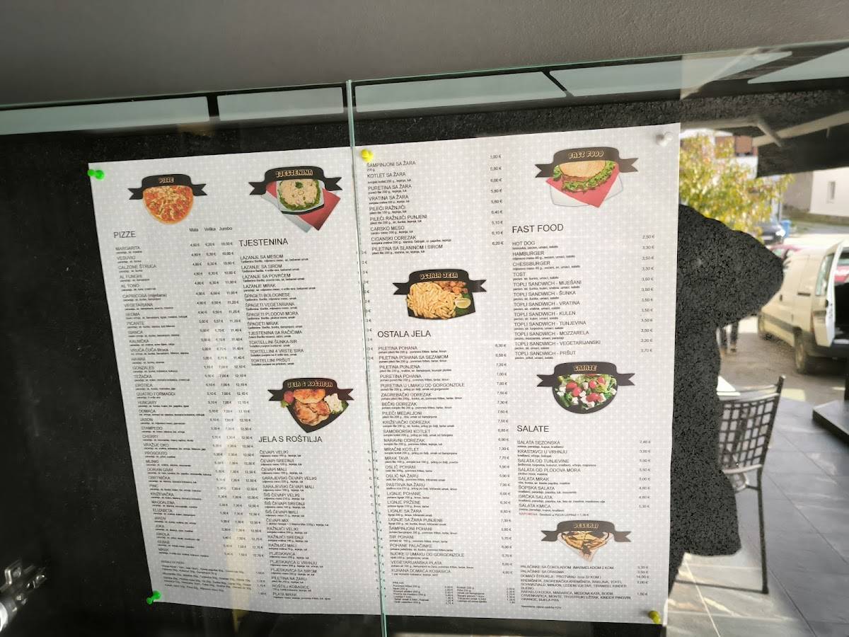 Menu di Pizzeria MRAK 