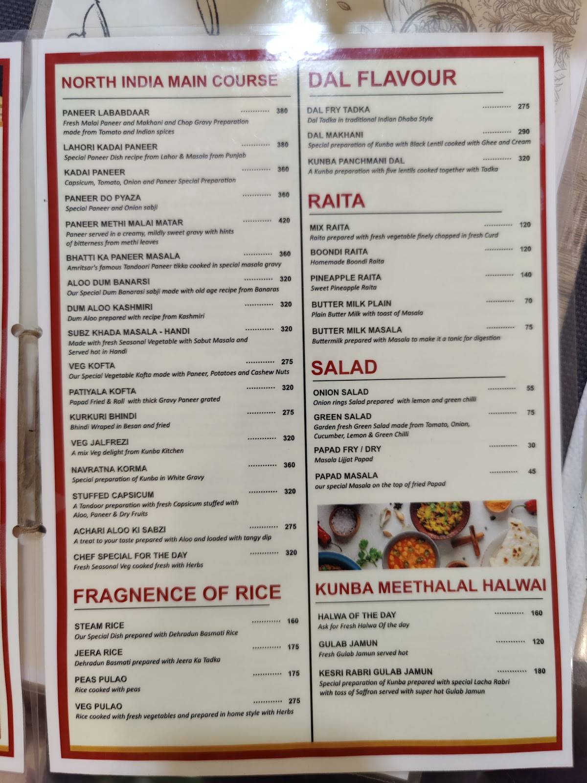 Kunba Café (Rajasthani, Biryani & Indian Delights) menu