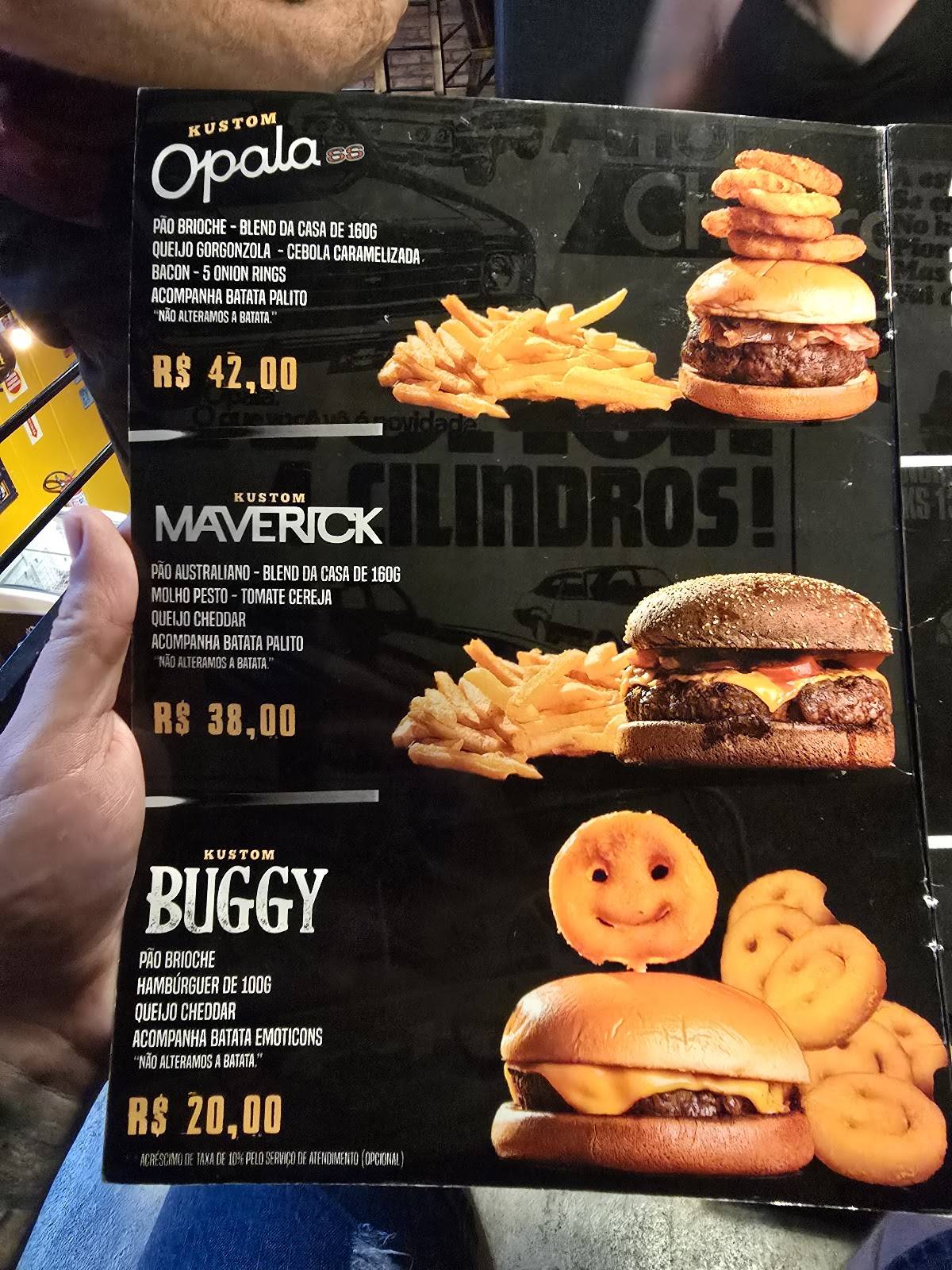 Kustom Burgers cardápio