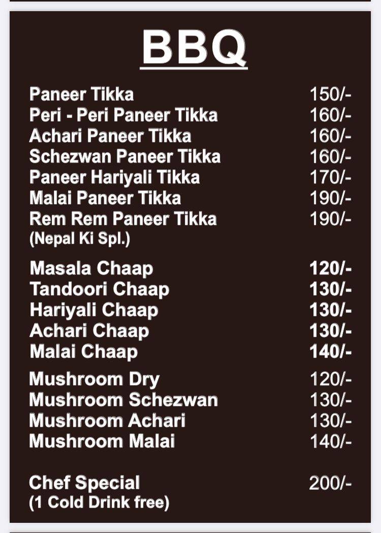Kya khaoge? menu