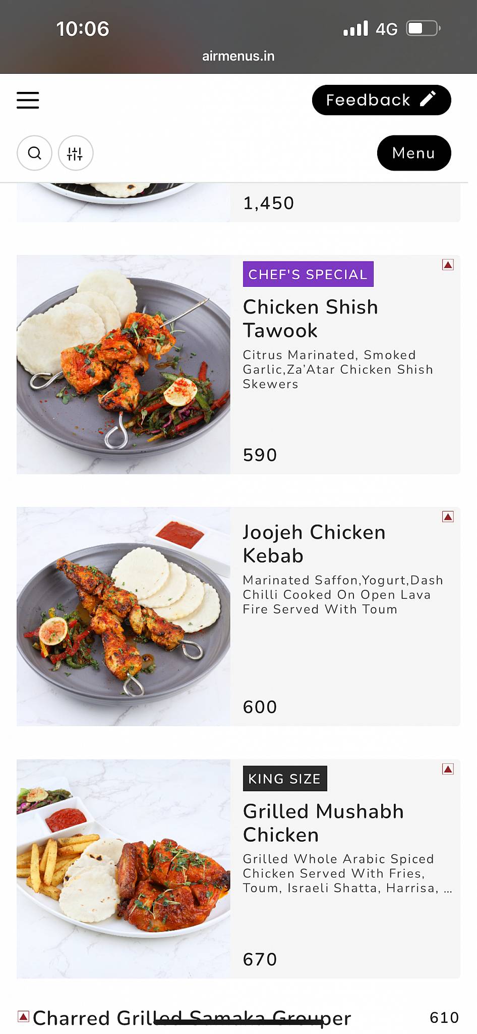 Kyma menu