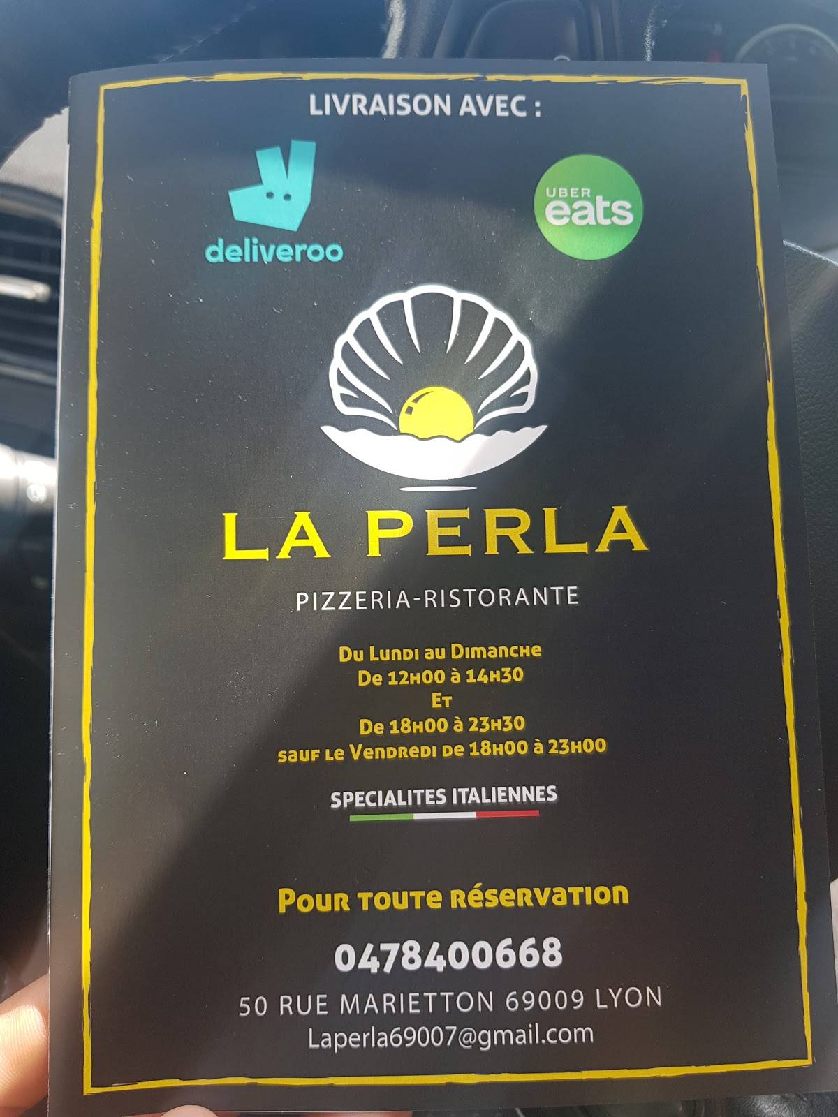 Menu de LA PERLA