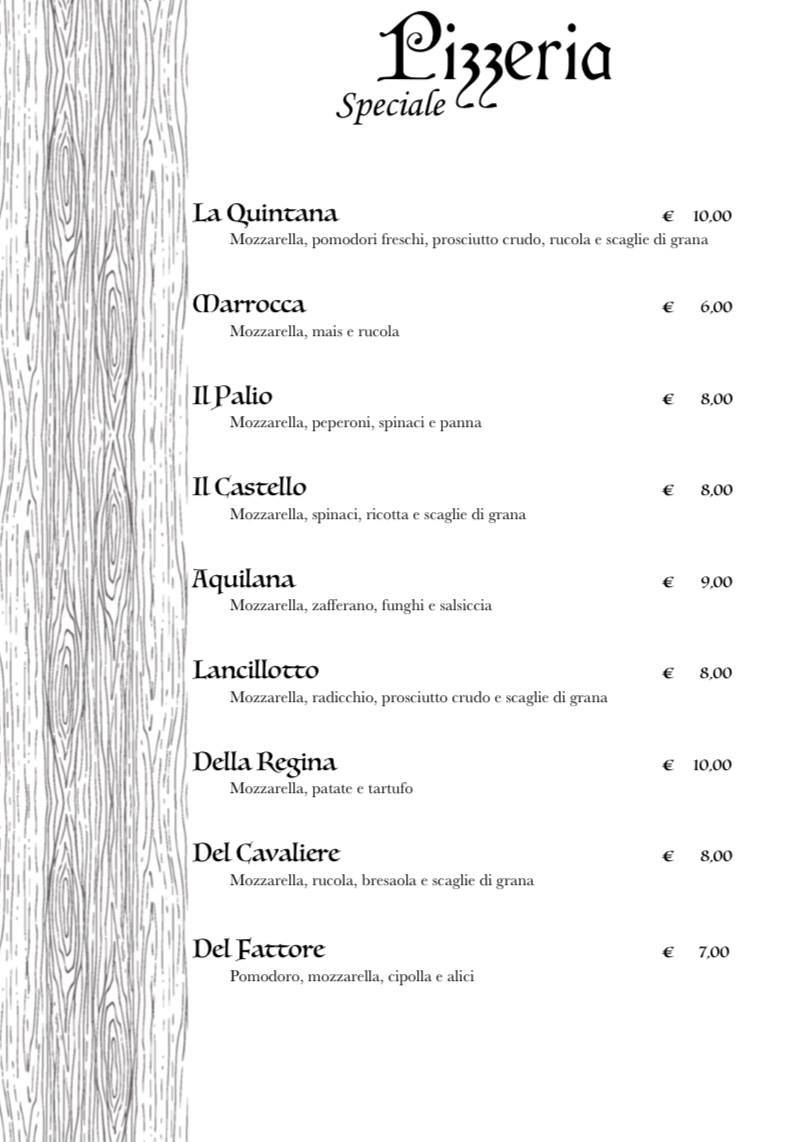 Menu di LA QUINTANA 